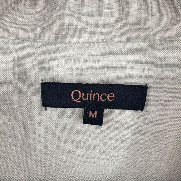 Quince 100% European Linen Button Front Dress Driftwood Beige Medium - Picture 7 of 15